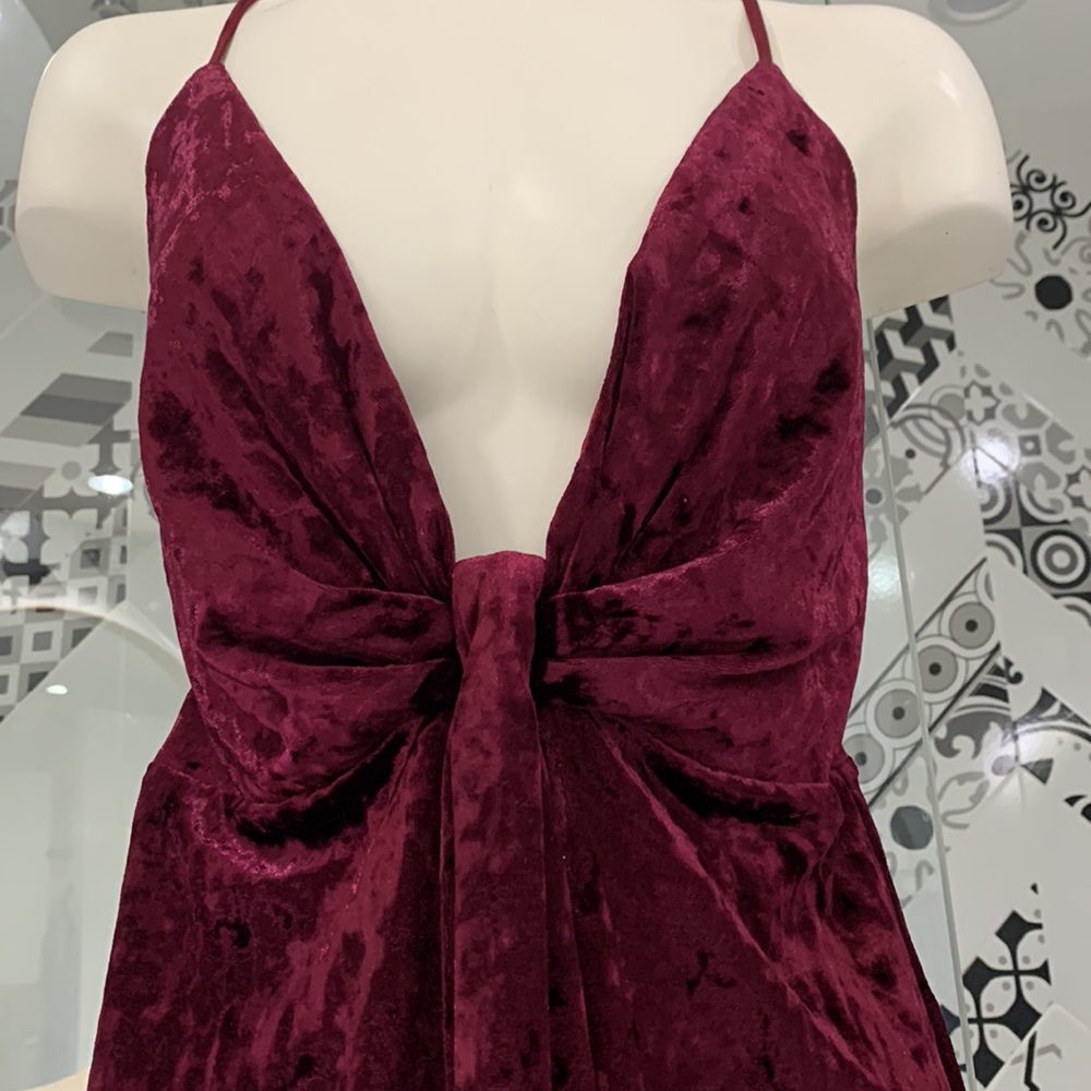 NWOT🌸Super Cute Crashed Velvet Spaghetti Straps Mini Dress - Picture 5 of 15